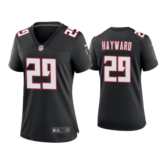 Women Casey Hayward Atlanta Falcons Black Throwback Game Jersey