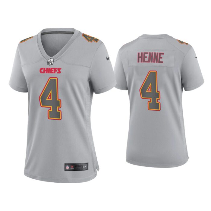 Women Chad Henne Kansas City Chiefs Gray Atmosphere Fashion Game Jersey