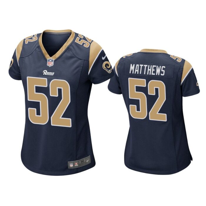 Women Clay Matthews #52 Los Angeles Rams Navy Game Jersey