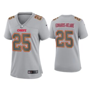 Women Clyde Edwards-Helaire Kansas City Chiefs Gray Atmosphere Fashion Game Jersey