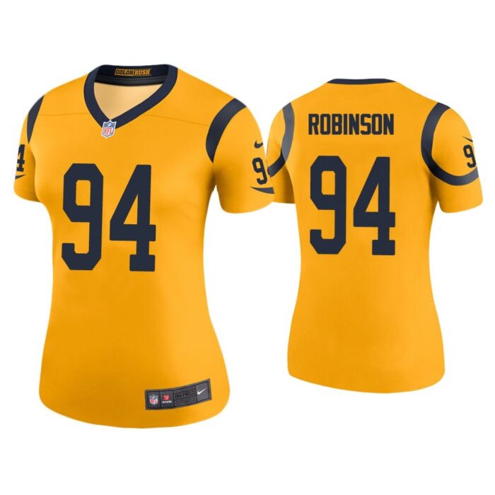 Women Color Rush Legend A'Shawn Robinson Los Angeles Rams Gold Jersey