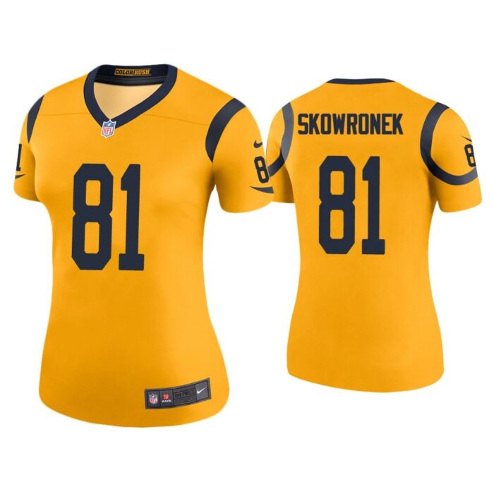 Women Color Rush Legend Ben Skowronek Los Angeles Rams Gold Jersey