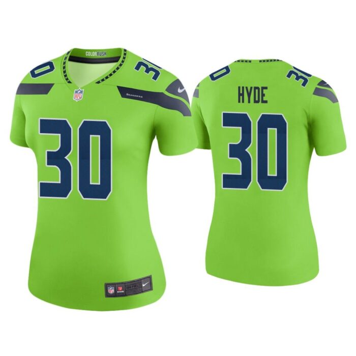 Women Color Rush Legend Carlos Hyde Seattle Seahawks Green Jersey