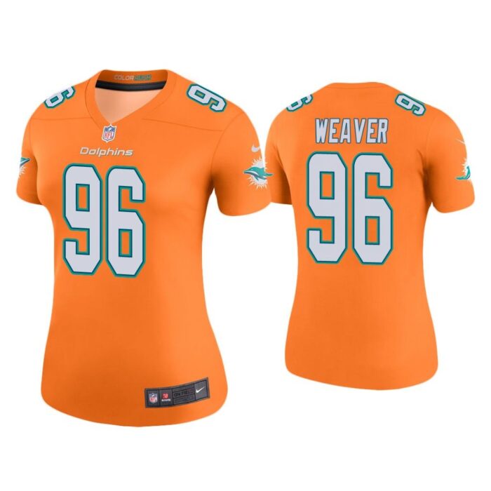 Women Color Rush Legend Curtis Weaver Miami Dolphins Orange Jersey