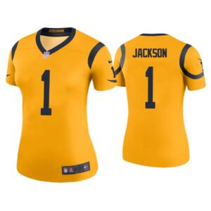 Women Color Rush Legend DeSean Jackson Los Angeles Rams Gold Jersey