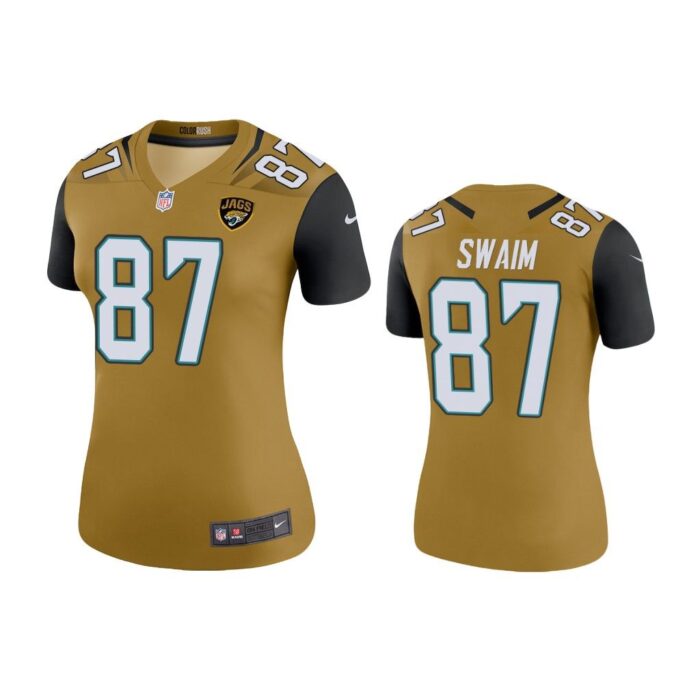 Women Color Rush Legend Geoff Swaim #87 Jacksonville Jaguars Gold Jersey