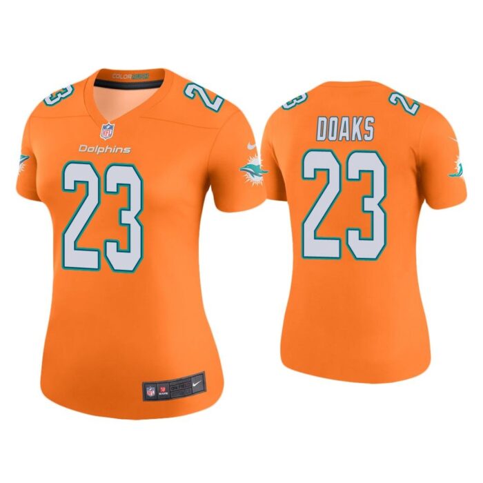 Women Color Rush Legend Gerrid Doaks Miami Dolphins Orange Jersey