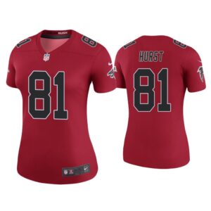 Women Color Rush Legend Hayden Hurst Atlanta Falcons Red Jersey