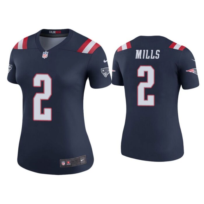 Women Color Rush Legend Jalen Mills New England Patriots Navy Jersey