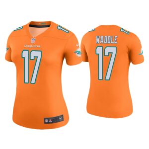 Women Color Rush Legend Jaylen Waddle Miami Dolphins Orange Jersey