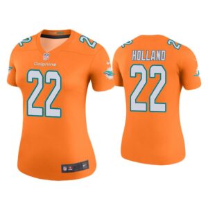 Women Color Rush Legend Jevon Holland Miami Dolphins Orange Jersey