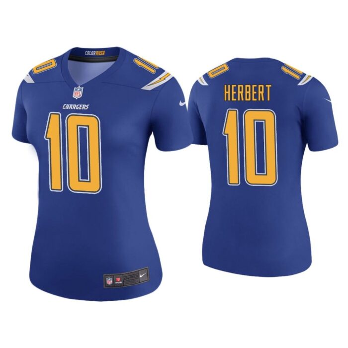 Women Color Rush Legend Justin Herbert Los Angeles Chargers Royal Jersey