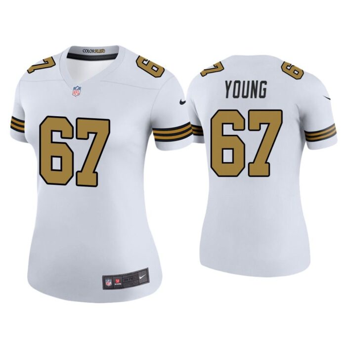 Women Color Rush Legend Landon Young New Orleans Saints White Jersey