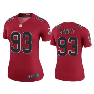 Women Color Rush Legend Michael Bennett #93 Atlanta Falcons Red Jersey