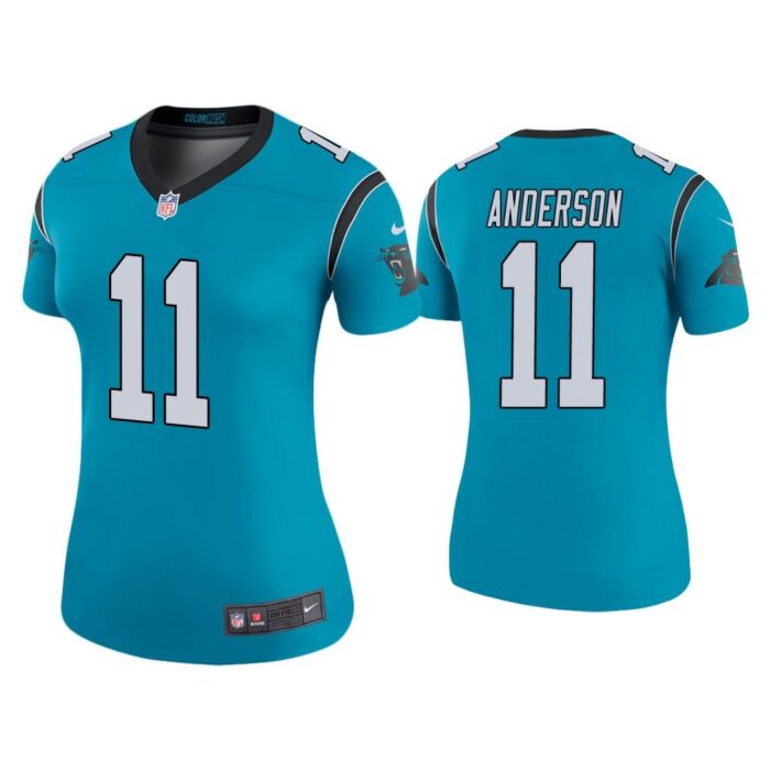 Women Color Rush Legend Robby Anderson Carolina Panthers Blue Jersey