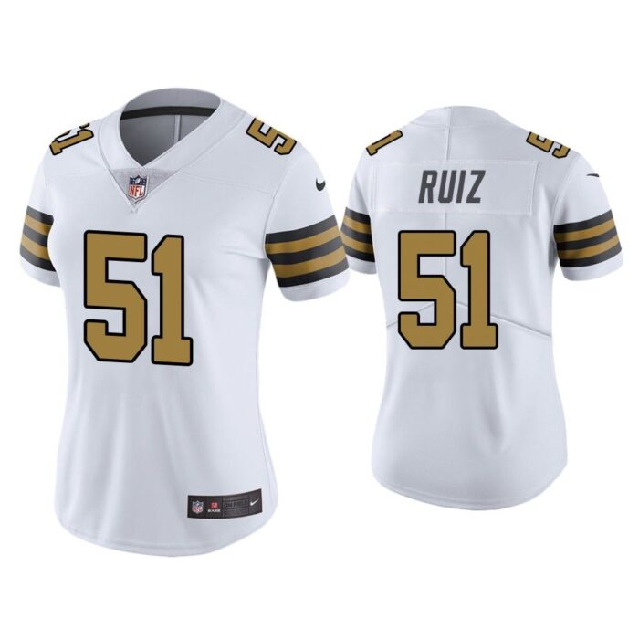 Women Color Rush Limited Cesar Ruiz New Orleans Saints White Jersey