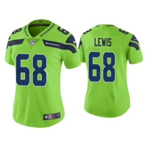 Women Color Rush Limited Damien Lewis Seattle Seahawks Green Jersey