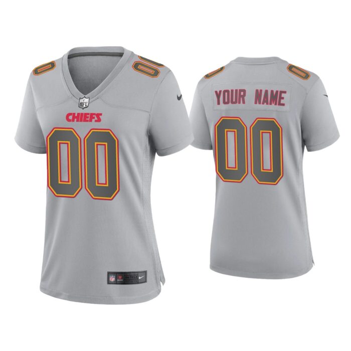 Women Custom Kansas City Chiefs Gray Atmosphere Fashion Game Jersey