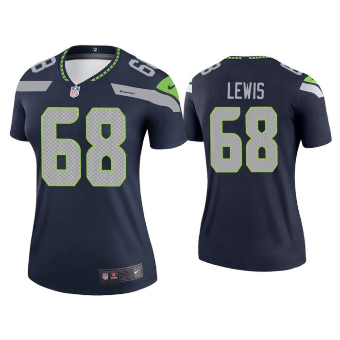 Women Damien Lewis Seattle Seahawks Navy Legend Jersey