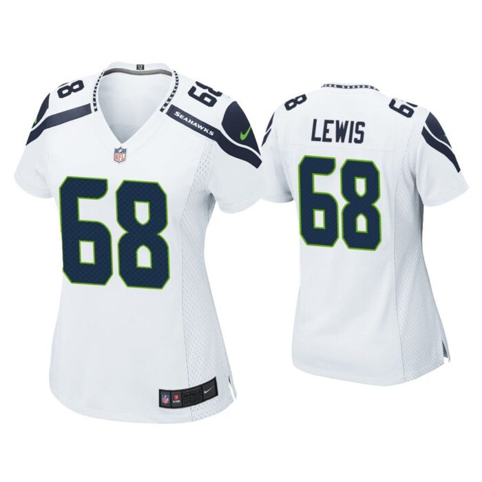 Women Damien Lewis Seattle Seahawks White Game Jersey