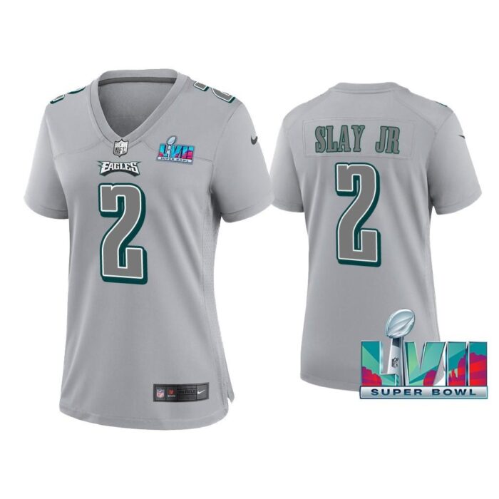 Women Darius Slay Jr Philadelphia Eagles Super Bowl LVII Gray Atmosphere Jersey