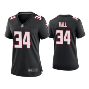 Women Darren Hall Atlanta Falcons Black Throwback Game Jersey