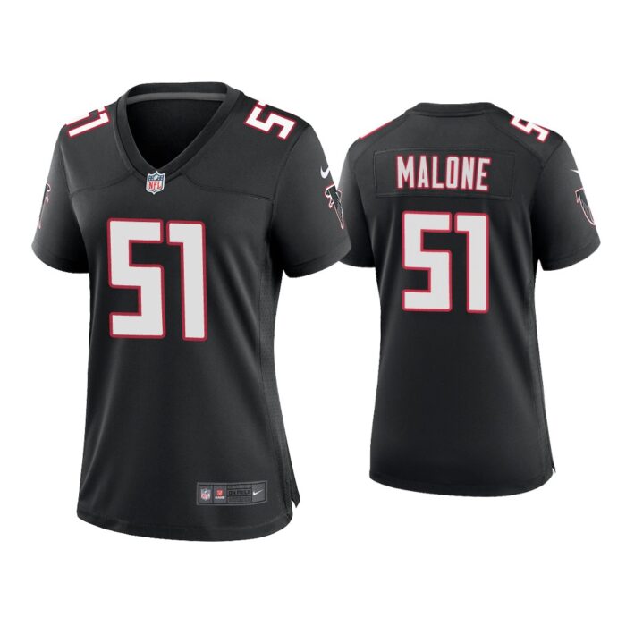 Women Deangelo Malone Atlanta Falcons Black Throwback Game Jersey