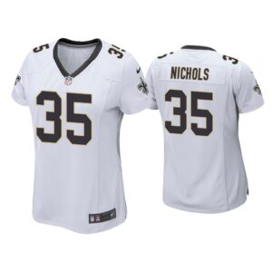 Women Deatrick Nichols New Orleans Saints White Game Jersey