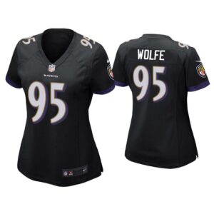 Women Derek Wolfe Baltimore Ravens Black Game Jersey