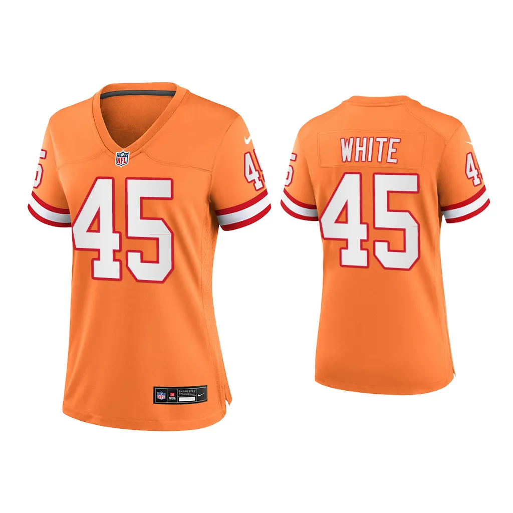 Women Devin White Tampa Bay Buccaneers Orange Throwback Game Jersey