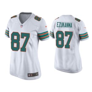 Women Erik Ezukanma Miami Dolphins White Throwback Game Jersey