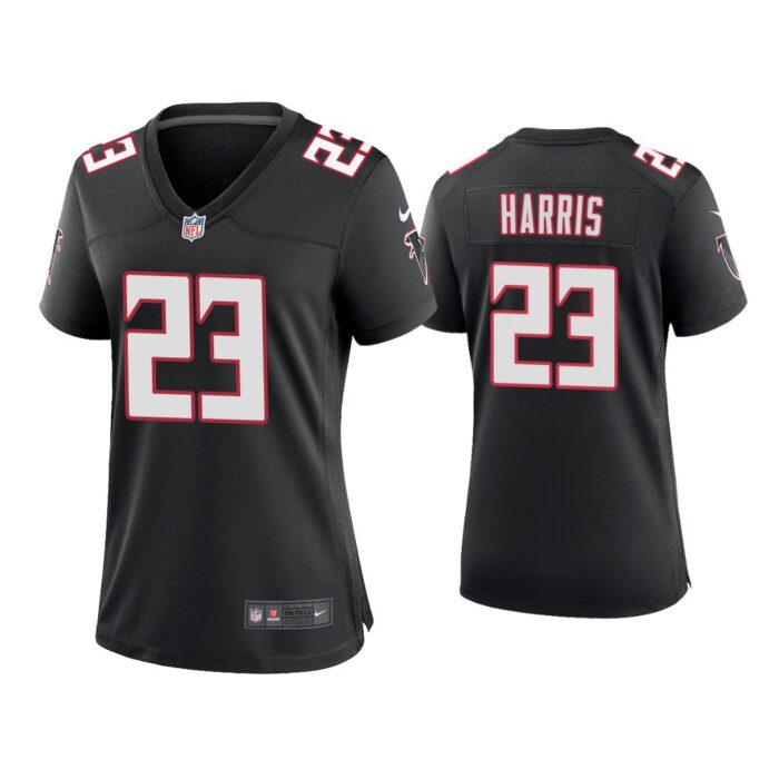 Women Erik Harris Atlanta Falcons Black Throwback Game Jersey