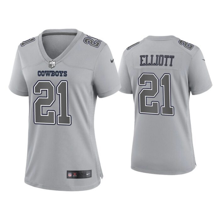 Women Ezekiel Elliott Dallas Cowboys Gray Atmosphere Fashion Game Jersey