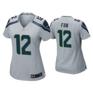 Women Fan Seattle Seahawks Gray Game Jersey