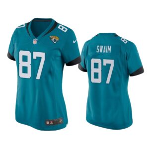 Women Geoff Swaim #87 Jacksonville Jaguars Teal Game Jersey