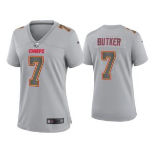 Women Harrison Butker Kansas City Chiefs Gray Atmosphere Fashion Game Jersey