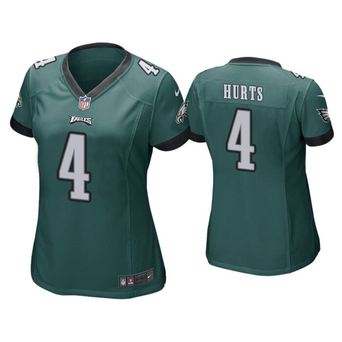 Women Jalen Hurts Philadelphia Eagles Green Game Jersey