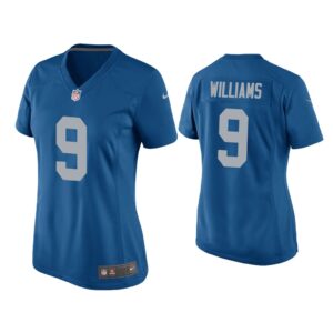 Women Jameson Williams Detroit Lions Blue Throwback Game Jersey