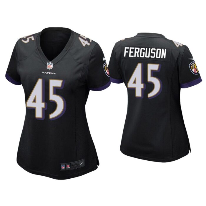 Women Jaylon Ferguson Baltimore Ravens Black Game Jersey