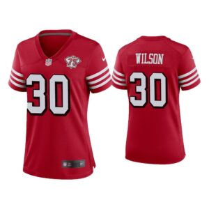 Women Jeff Wilson San Francisco 49ers Scarlet 75th Anniversary Jersey