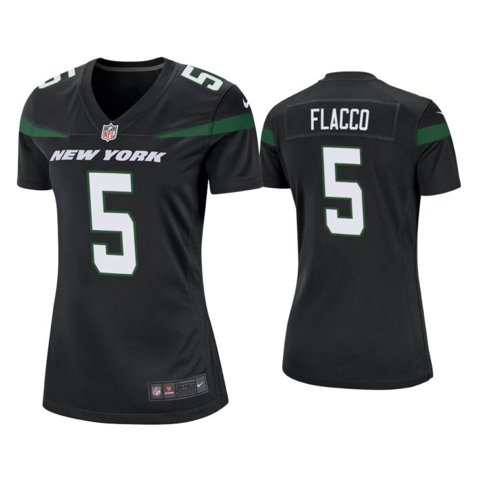 Women Joe Flacco New York Jets Black Game Jersey