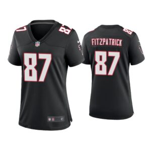 Women John Fitzpatrick Atlanta Falcons Black Throwback Game Jersey