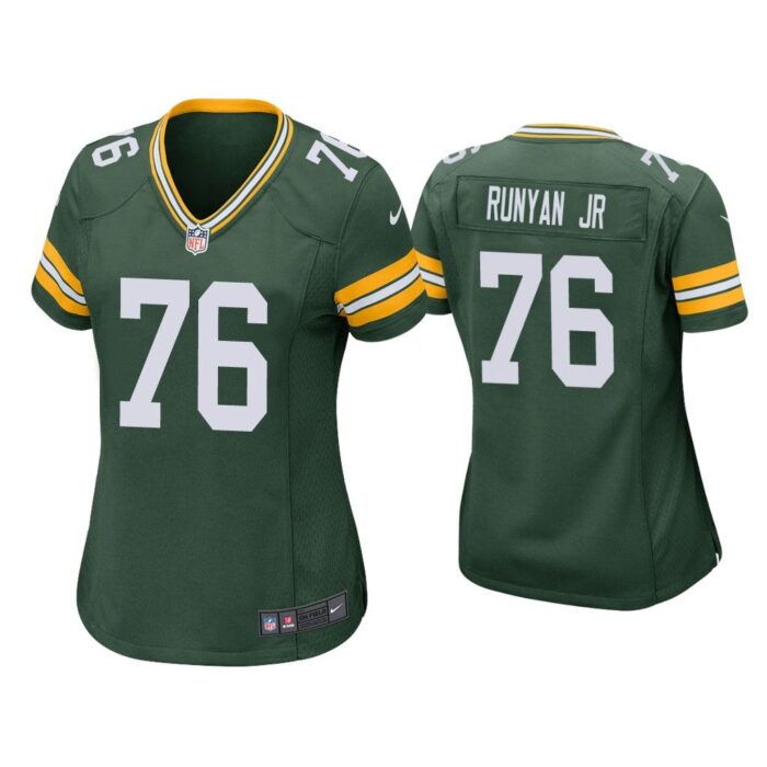 Women Jon Runyan Jr. Green Bay Packers Green Game Jersey