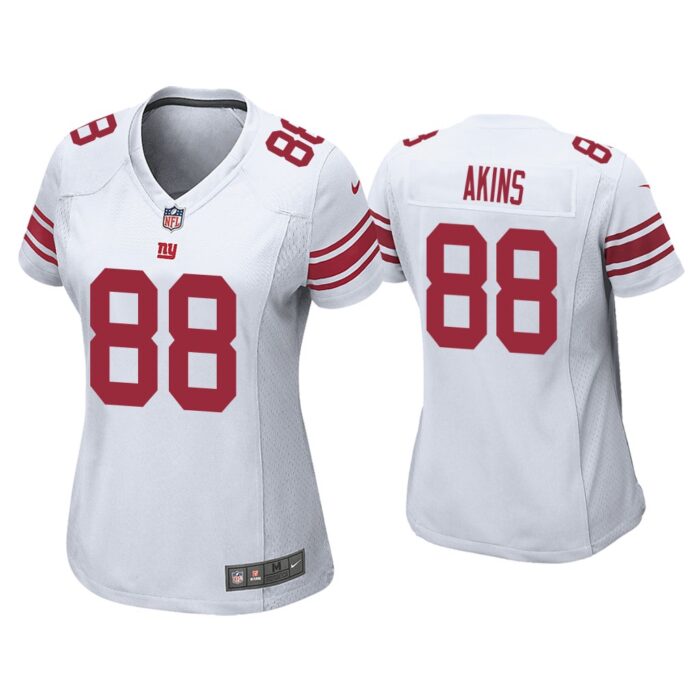 Women Jordan Akins New York Giants White Game Jersey