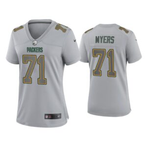 Women Josh Myers Green Bay Packers Gray Atmosphere Fashion Game Jersey