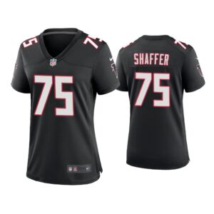 Women Justin Shaffer Atlanta Falcons Black Throwback Game Jersey