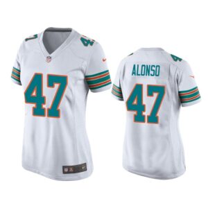 Women Kiko Alonso Miami Dolphins White Throwback Jersey