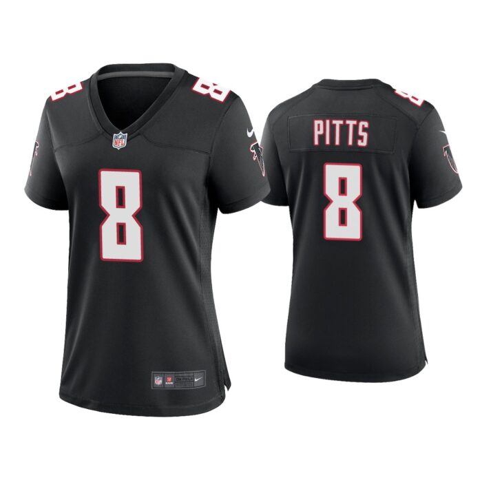 Women Kyle Pitts Atlanta Falcons Black Throwback Game Jersey