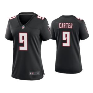 Women Lorenzo Carter Atlanta Falcons Black Throwback Game Jersey