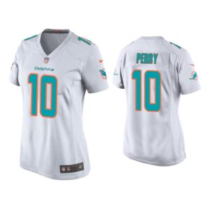 Women Malcolm Perry Miami Dolphins White Game Jersey